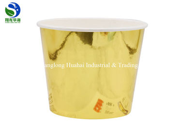 Golden Double Wall Disposable Paper Soup Bowls 32oz Custom Printed Hot Food Use